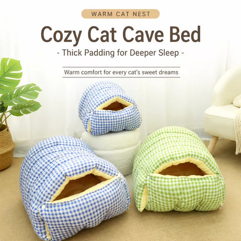 Enclosed Pet Bed for Cats and Small Dogs with Open Entry