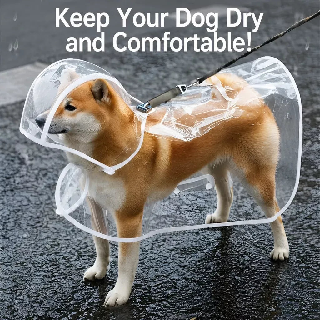 Dog Rain Poncho with Belly Coverage