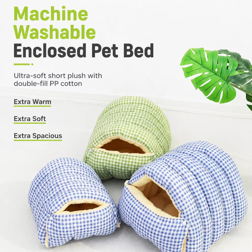 Washable Semi-Enclosed Polyester Cat & Small Dog Bed