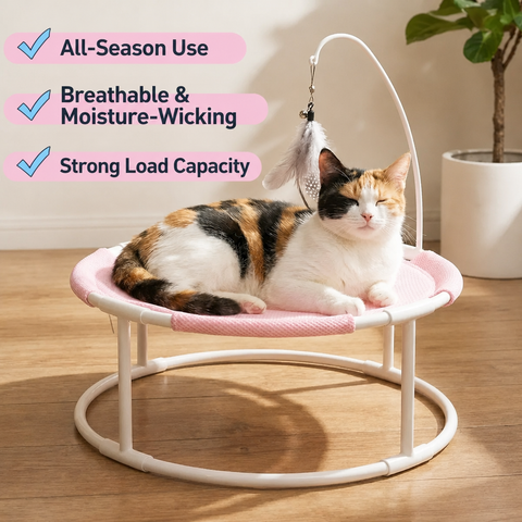 Round Elevated Hammock-Style Pet Bed | The Pet Edit