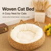 Handwoven Rattan Cat Bed for Cats & Small Dogs