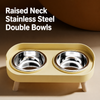 Double Stainless Steel Dog Bowls with Anti-Tip Feeding Stand