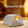 Semi-Enclosed Faux Fur Pet Bed for Small Dogs and Cats