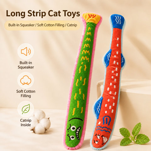 Fish-Shaped Crinkle Cat Toy for Indoor Play
