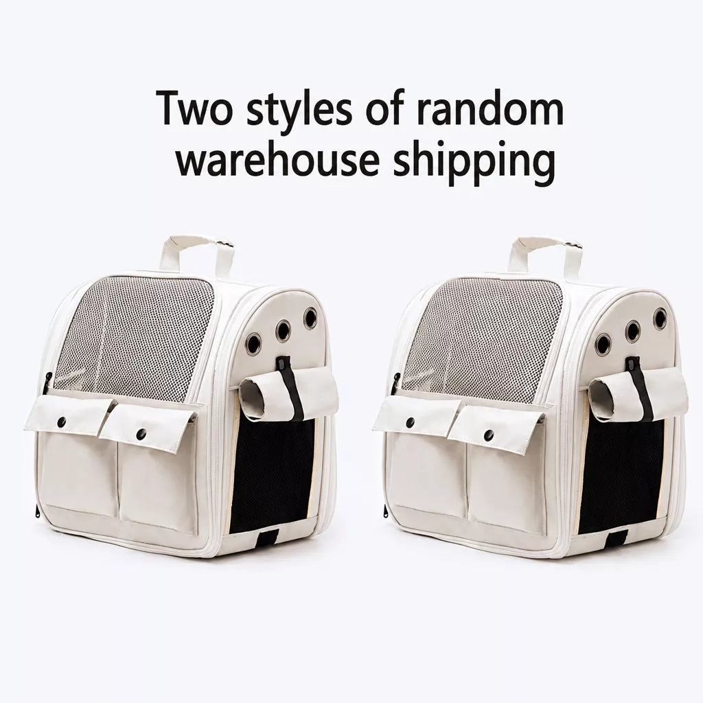 Breathable Cat Carrier Backpack with Roll-Up Shade