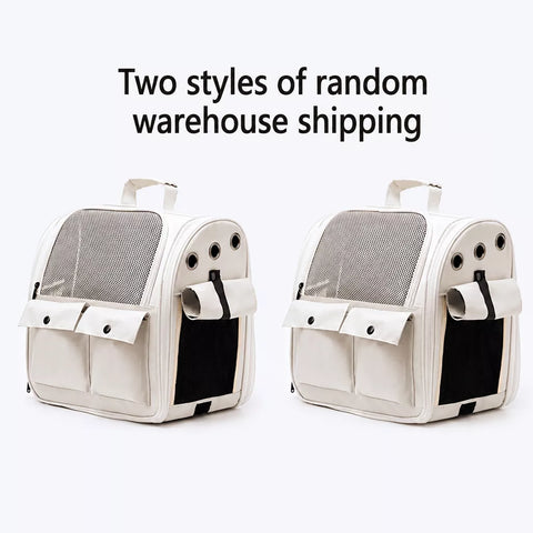 Breathable Cat Carrier Backpack with Roll-Up Shade