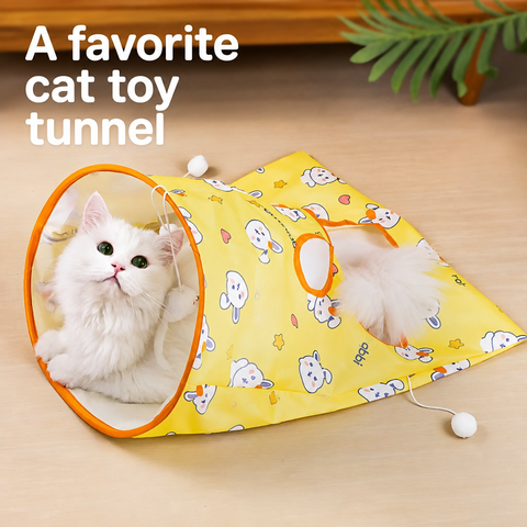 Foldable Crinkle Cat Tunnel Toy