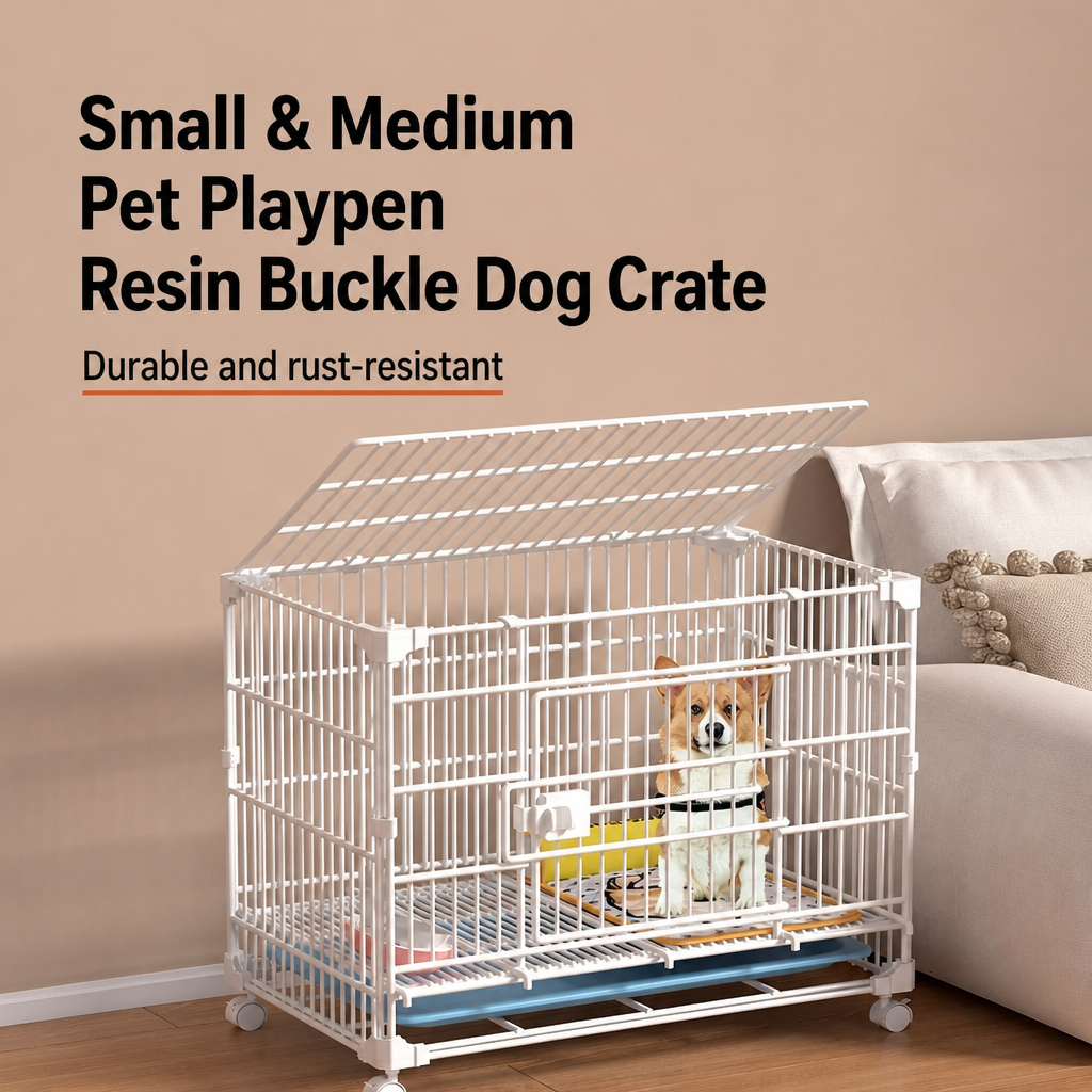 Stackable Resin Pet Crate with Integrated Tray
