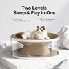 2-in-1 Corrugated Cardboard Cat Scratcher Bed with Tunnel