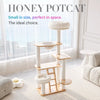 Rubberwood Cat Tree with Hideaway Bed for Multiple Cats