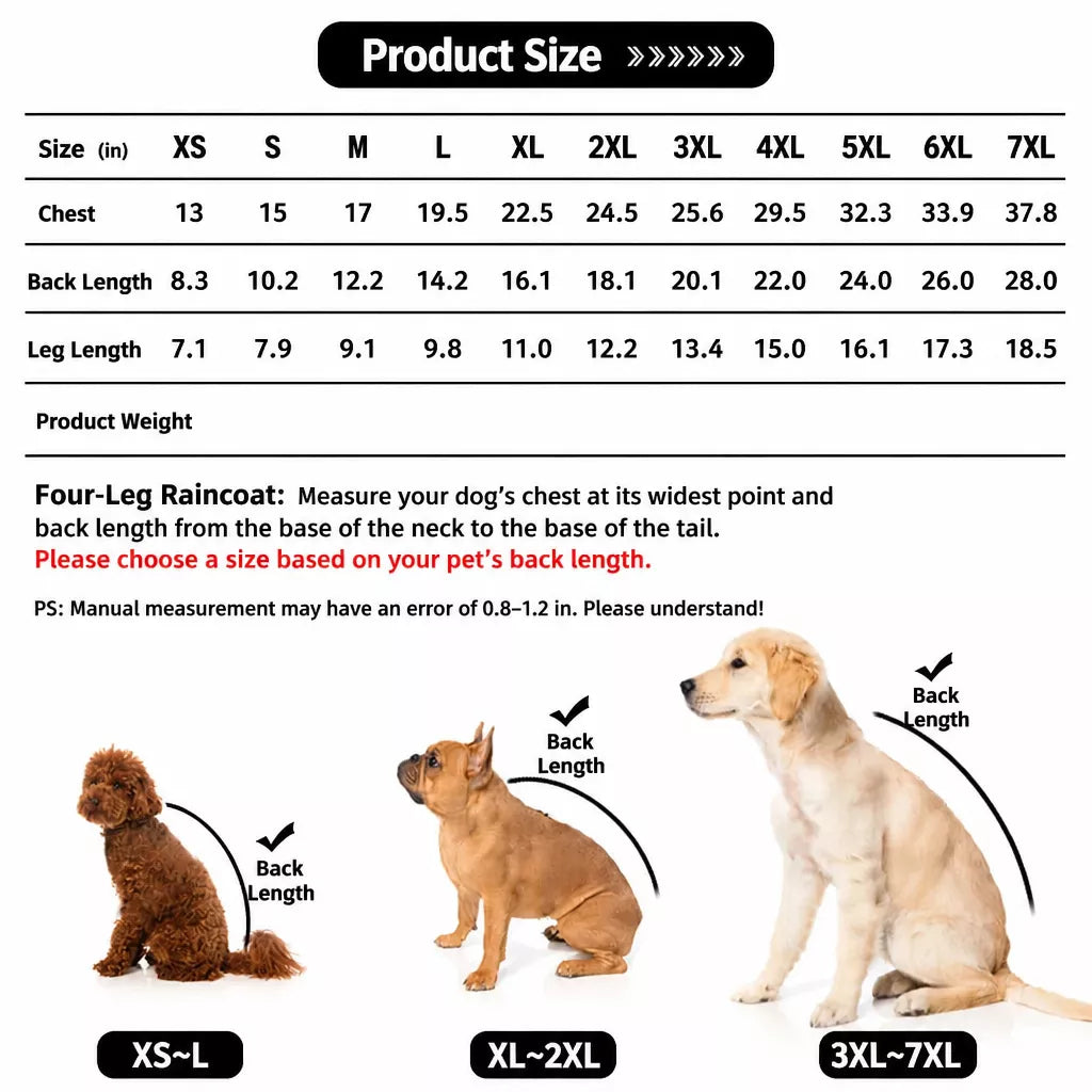 Four-Leg Waterproof Dog Raincoat