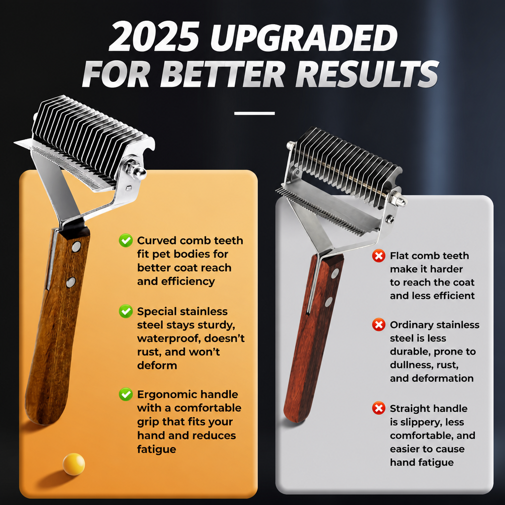 Double-Sided Dematting Comb for Dogs and Cats