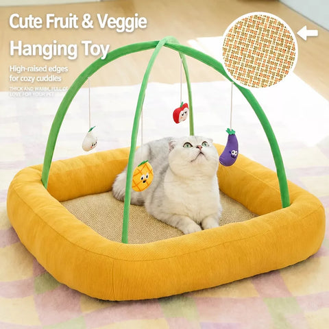 Cat Tent Bed with Play Mat