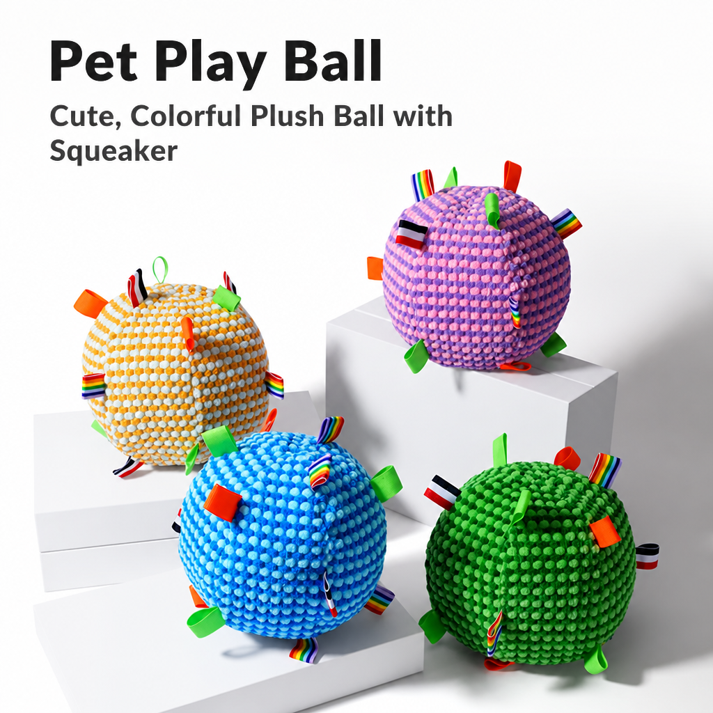 4.7-Inch Squeaky Plush Ball Toy for Dogs