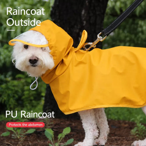 Waterproof Full-Coverage Dog Rain Poncho for Rainy Walks