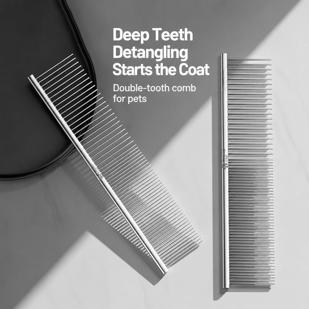 Stainless Steel Grooming Comb for Cats & Dogs