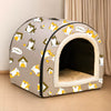Semi-Enclosed Waterproof Pet Bed with Washable Cover