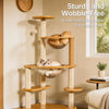 Wooden Cat Tree with Hideaway and Scratching Post