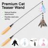 Interactive Feather Cat Toy Wand - p-00053