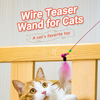 Steel Wire Cat Teaser Wand with Bell and Feather
