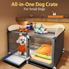 Indoor Dog Crate with Separate Toilet Area for Small Dogs