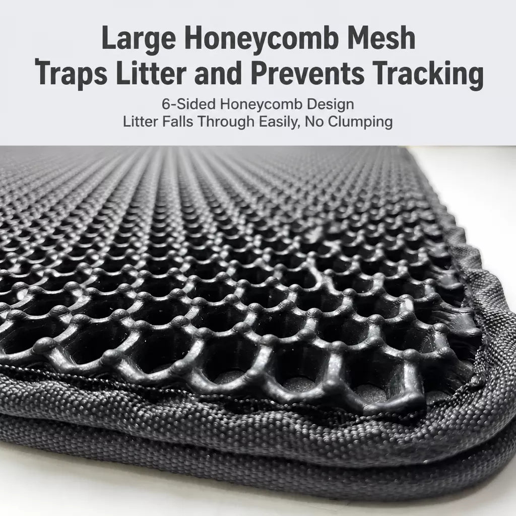 Double-Layer Cat Litter Mat for Cleaner Litter Box Areas