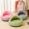 Semi-Enclosed Shell Pet Bed for Cats and Small Dogs