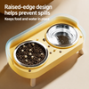 Double Stainless Steel Dog Bowls with Anti-Tip Feeding Stand
