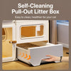 Multi-Level Indoor Cat House with Litter Box Area