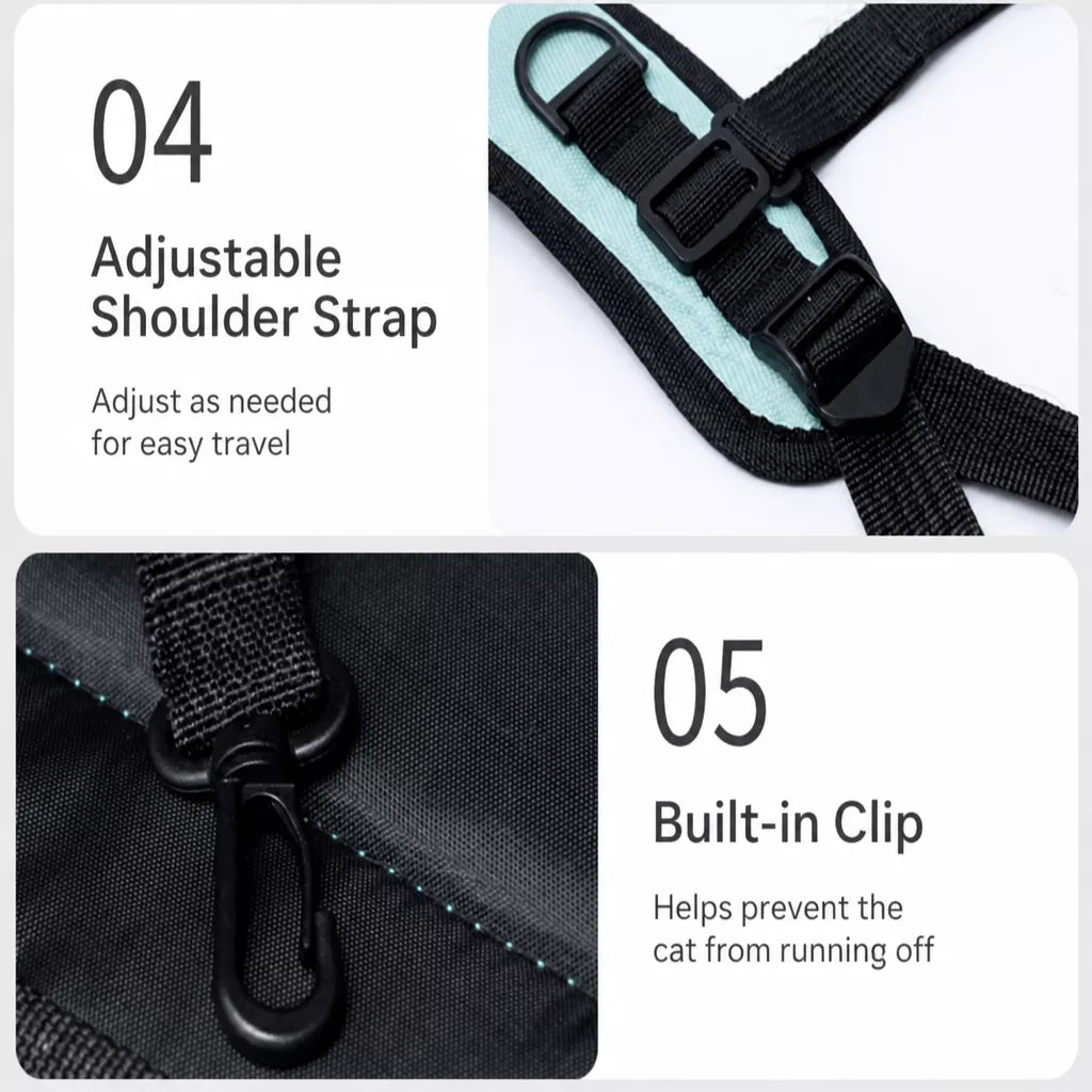 Breathable Cat Carrier Backpack with Roll-Up Shade