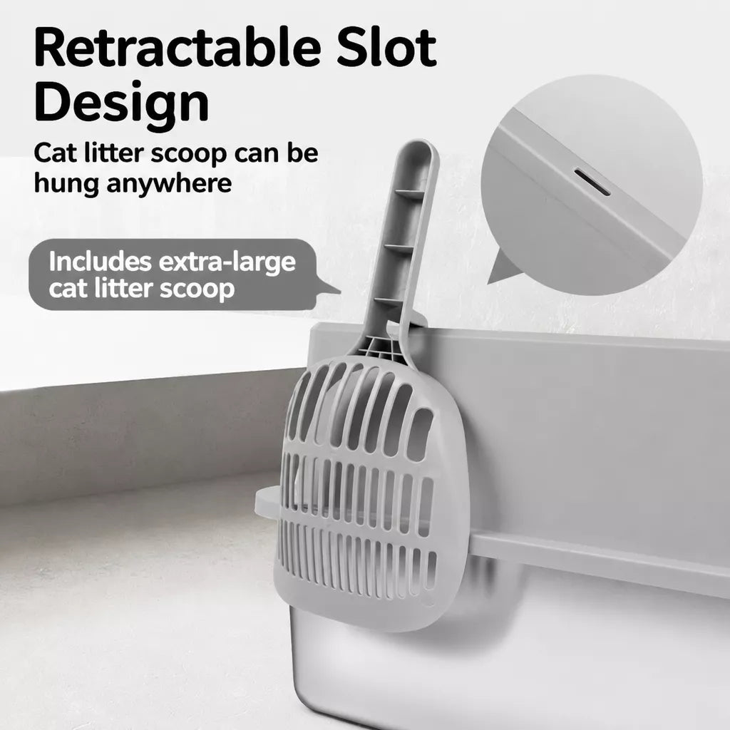 Extra-Large Stainless Steel High-Sided Cat Litter Box p-05697