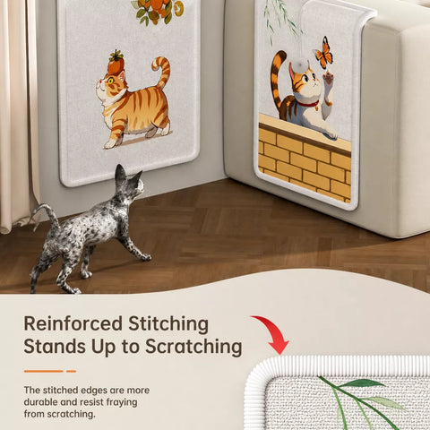 Vertical Adhesive Wall-Mounted Cat Scratcher