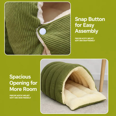 Removable, Washable Semi-Enclosed Bed for Cats & Dogs