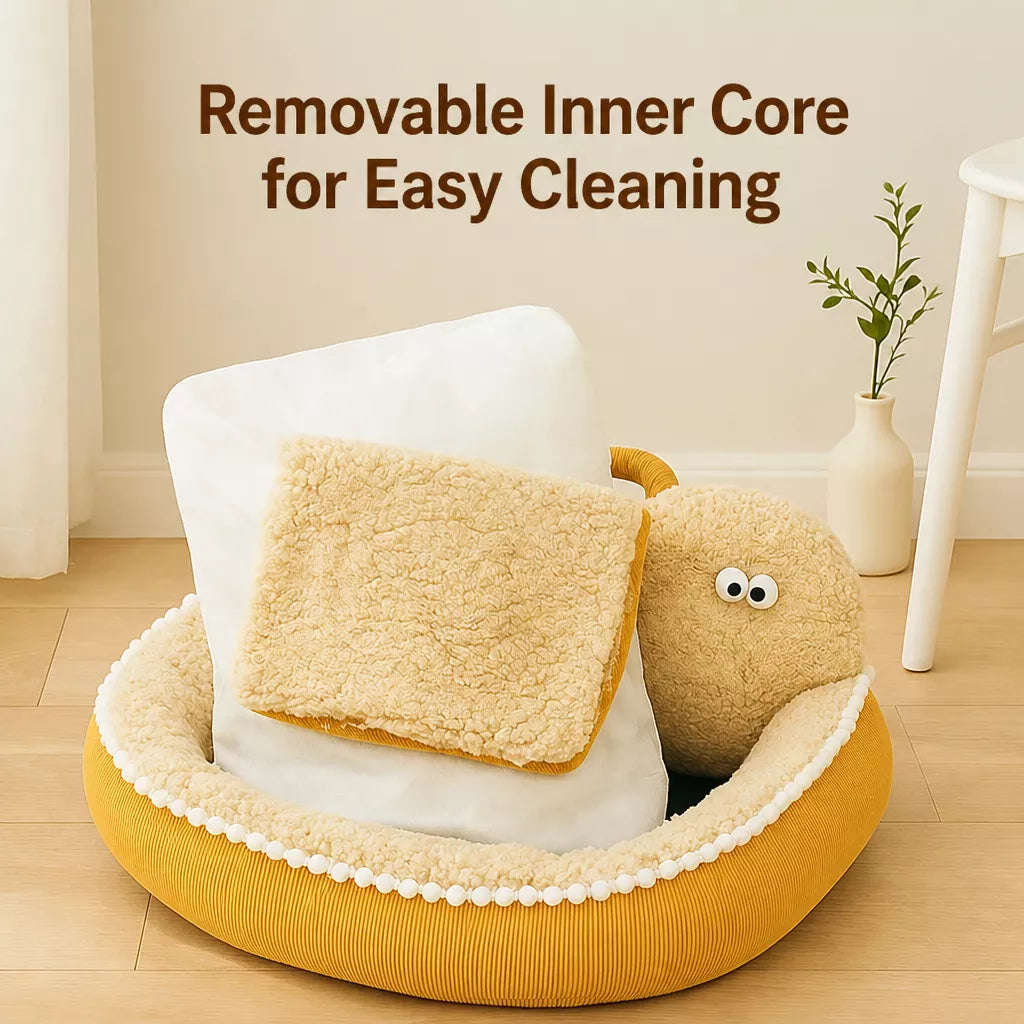 Washable Semi-Enclosed Pet Bed for Cats and Small Dogs