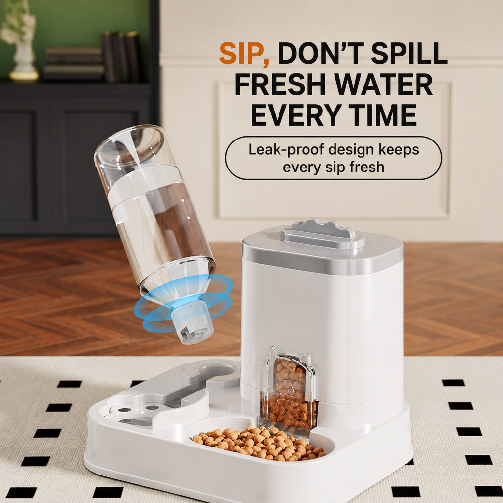 Automatic Pet Feeder with Water Bowl
