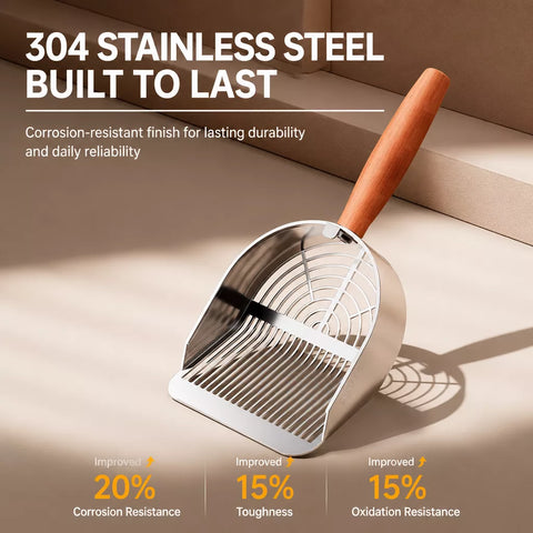 Large Metal Cat Litter Scoop with Fine Sifting Holes