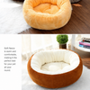 Round Faux Plush Pet Bed for Cats and Small Dogs