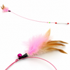 Steel Wire Cat Teaser Wand with Bell and Feather