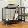 Reinforced Metal Dog Crate with Integrated Toilet Area