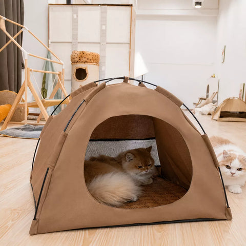 Portable Enclosed Tent Bed for Cats and Small Dogs