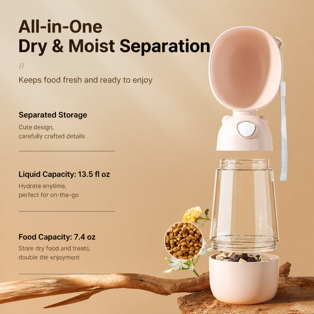 Portable Dog Water Bottle for Walks, Travel & Outdoor Use
