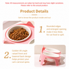 Ceramic Double Cat Bowls with Stand
