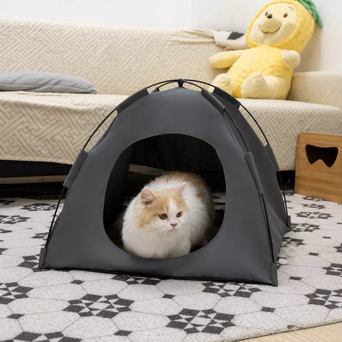 Portable Enclosed Tent Bed for Cats and Small Dogs