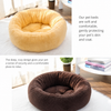 Round Faux Plush Pet Bed for Cats and Small Dogs