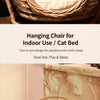 Handwoven Rattan Hanging Pet Bed with Cushion