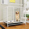 Reinforced Metal Dog Crate with Integrated Toilet Area