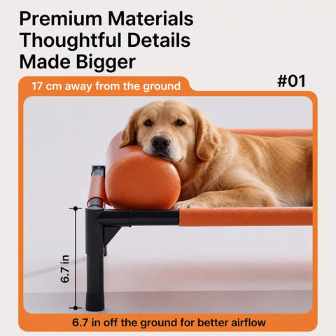 Elevated Faux Leather Pet Bed for Cats and Small to Medium Dogs