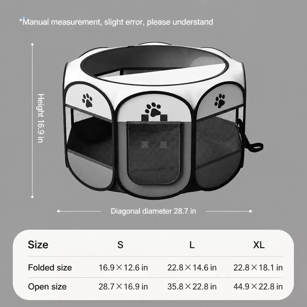 Foldable Enclosed Patchwork Pet Bed for Cats & Dogs