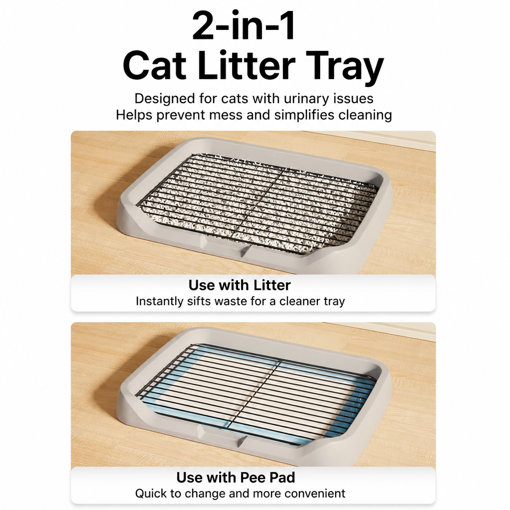 Elevated Dog Potty Tray with Steel Frame
