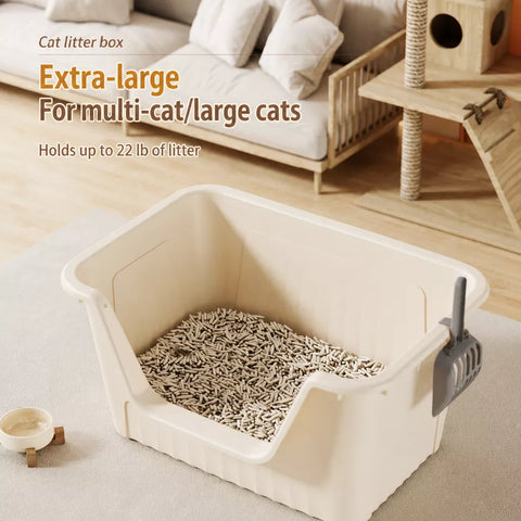 Jumbo Plastic Cat Litter Box with High Sides p-05679